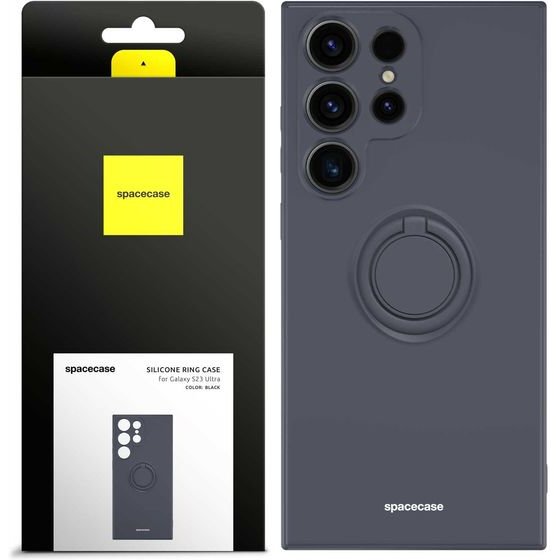Spacecase Silicone Ring Galaxy S23 Ultra black - (5905719014292)