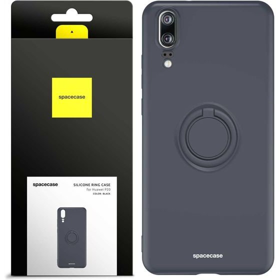 Spacecase Silicone Ring Huawei P20 black - (5905719014537)