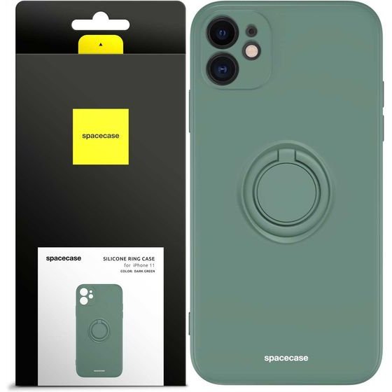 Spacecase Silicone Ring iPhone 11 dark green - (5905719013127)