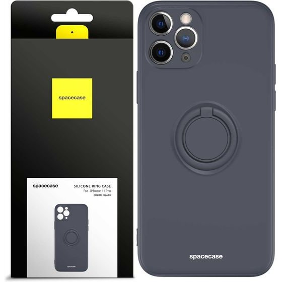 Spacecase Silicone Ring iPhone 11 Pro black - (5905719013134)
