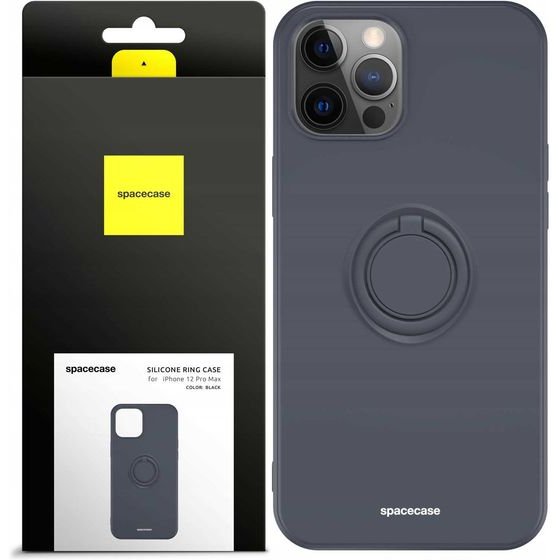 Spacecase Silicone Ring iPhone 12 Pro Max black - (5905719013257)