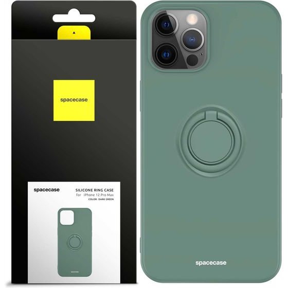 Spacecase Silicone Ring iPhone 12 Pro Max dark green - (5905719013288)