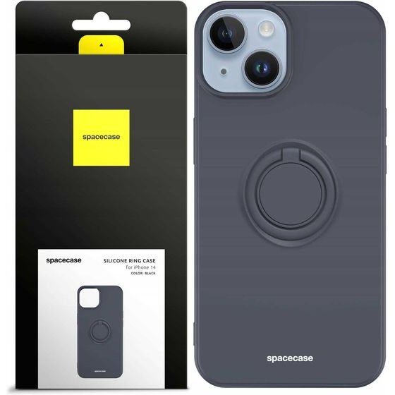 Spacecase Silicone Ring iPhone 14 black - (5905719013493)