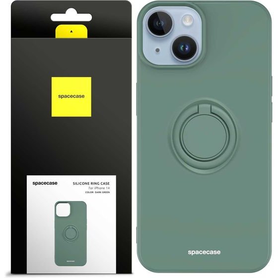 Spacecase Silicone Ring iPhone 14 dark green - (5905719013523)