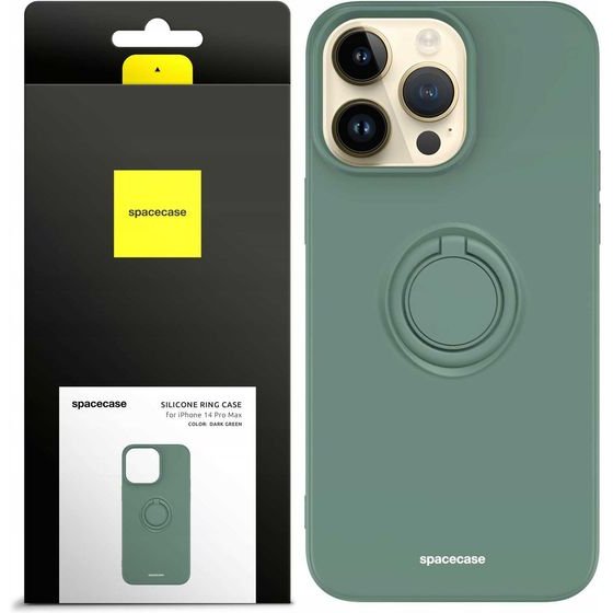 Spacecase Silicone Ring iPhone 14 Pro Max dark green - (5905719013608)