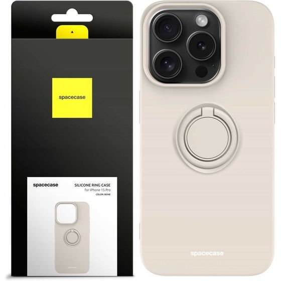 Spacecase Silicone Ring iPhone 15 Pro bone - (5905719103873)