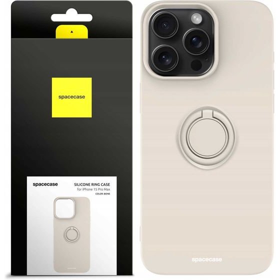 Spacecase Silicone Ring iPhone 15 Pro Max bone - (5905719103910)