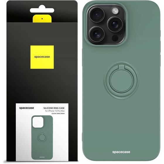 Spacecase Silicone Ring iPhone 15 Pro Max dark green - (5905719103903)
