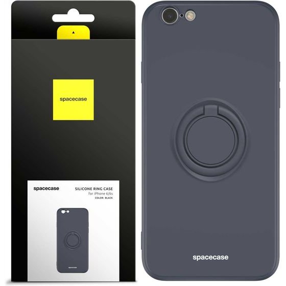 Spacecase Silicone Ring iPhone 6/6s black - (5905719013615)