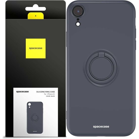 Spacecase Silicone Ring iPhone Xr black - (5905719013776)