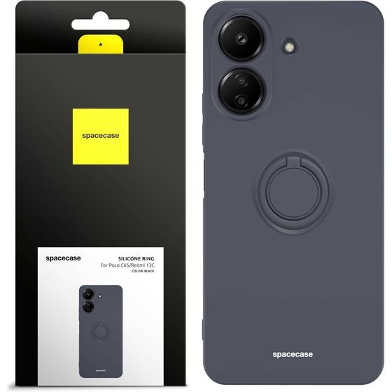 Spacecase Silicone Ring Redmi 13C 4G / Poco C65 black - (5905719107444)