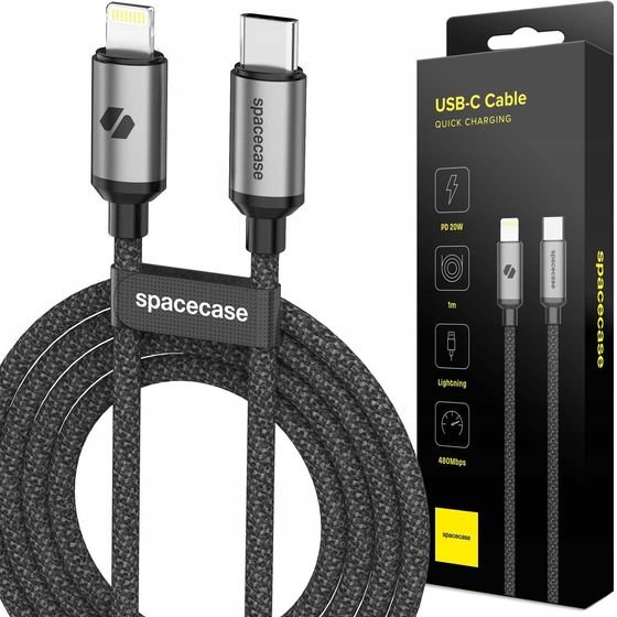 Spacecase USB-C to Lightning Cable 1M 20W CL05 - (5905719109202)
