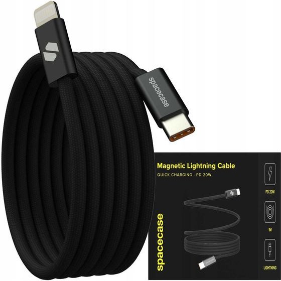 Spacecase USB-C to Lightning Magnetic Cable 1M 20W CL09 b - (5905719129033)