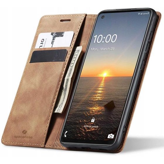 Spacecase Wallet Galaxy A21s light brown - (5903943207558)