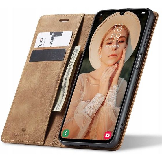 Spacecase Wallet Galaxy A24 light brown - (5905719012922)