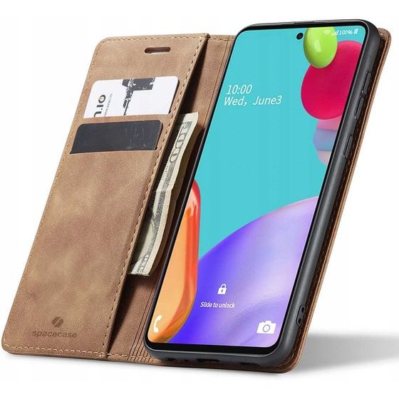 Spacecase Wallet Galaxy A52 5G light brown - (5903943229857)