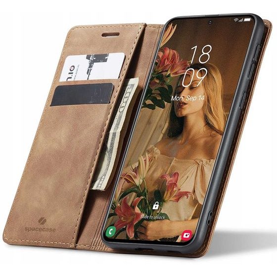 Spacecase Wallet Galaxy S21 light brown - (5903943228652)