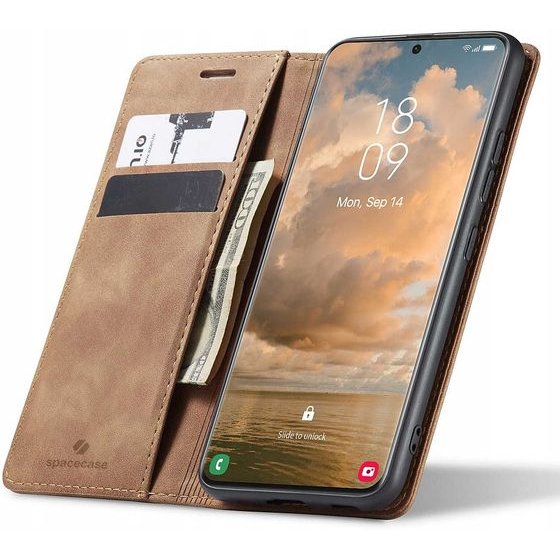 Spacecase Wallet Galaxy S21 Ultra light brown - (5903943228737)