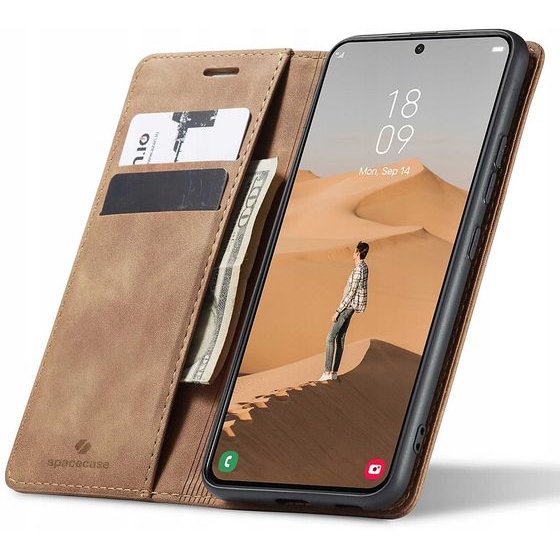 Spacecase Wallet Galaxy S22 light brown - (5903943274550)