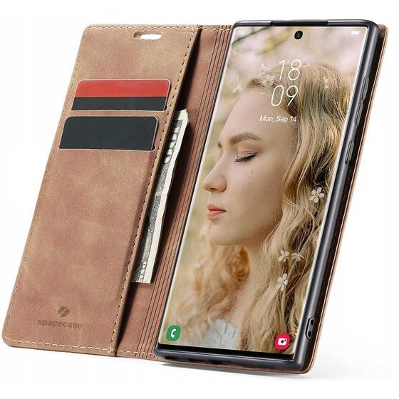 Spacecase Wallet Galaxy S22 Ultra light brown - (5903943274475)