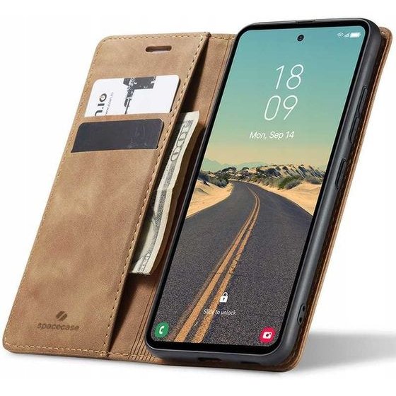 Spacecase Wallet Galaxy S23 FE light brown - (5905719105754)