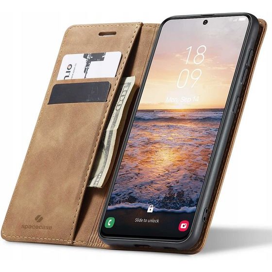 Spacecase Wallet Galaxy S23 light brown - (5905123461354)