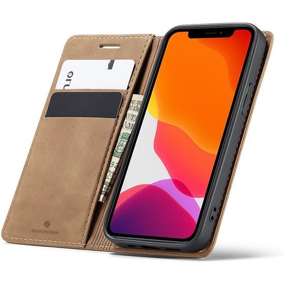 Spacecase Wallet iPhone 12 Mini light brown - (5903943207756)