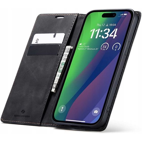Spacecase Wallet iPhone 15 Plus black - (5905719104429)