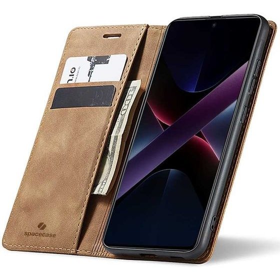 Spacecase Wallet Poco X7 Pro 5G light brown - (5905719118594)