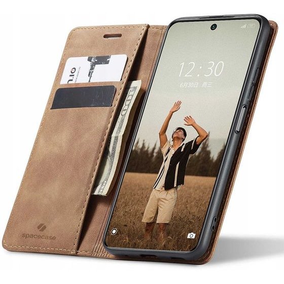 Spacecase Wallet Redmi Note 10 Pro light brown - (5903943231133)