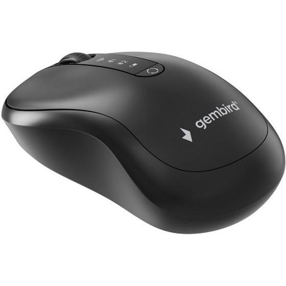 Gembird Dual-Mode Wireless Mouse (2.4G + BT), 1600 DPI, 4-button, Black - (MUSW2-4B-01)