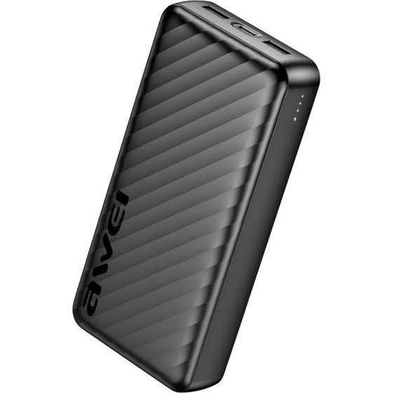 Awei Powerbank 20000mAh 2xUSB-A/USB-C Black - (P6K Pro)