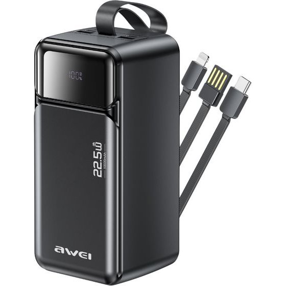Awei Powerbank 50000mAh 22,5W Pd 3xUsb Black - (PA-107)