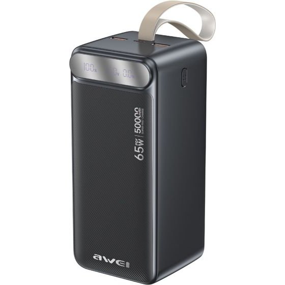 Awei Powerbank 50000mAh 65W Pd 2xUSB-A/USB-C Black - (PA-81)