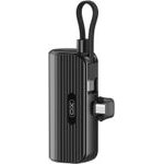 XO Power Bank 5000 Mah 20W, USB-C Port + built-In Type-C Cable /black/ - PR220