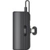 XO Power Bank 5000 Mah 20W, USB-C Port + built-In Type-C Cable /black/ - PR220