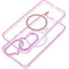 Case For Samsung A07 / A08 Frame Clear Hybrid Mag Cover Compatible With Magsafe Powder pink