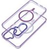 Case For Samsung A07 / A08 Frame Clear Hybrid Mag Cover Compatible With Magsafe purple