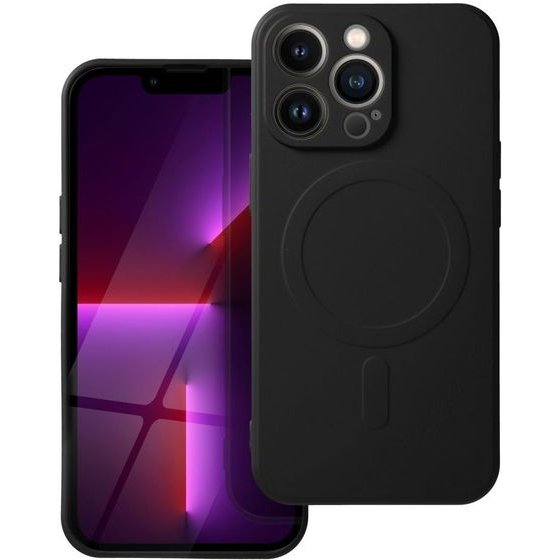 Case For Samsung A07 / A08 Silicone Mag Cover Compatible With Magsafe (Camera protection) black