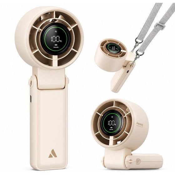 AECOOLY Halo 02 Portable Handheld Fan, Beige - (PB02-BEIGE)