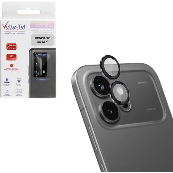 Volte-Tel Camera Glass Cover Honor 600 5G 6.57in 9H 0.33MM Easy Application BLACK - (5205308421754)
