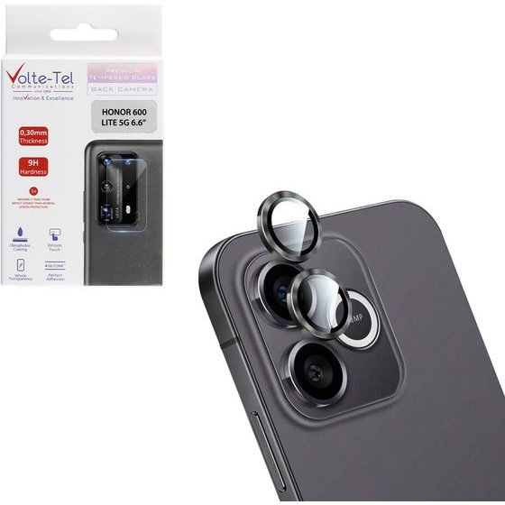 Volte-Tel Camera Glass Cover Honor 600 Lite 5G 6.6in 9H 0.33MM Easy Application BLACK - (5205308421761)