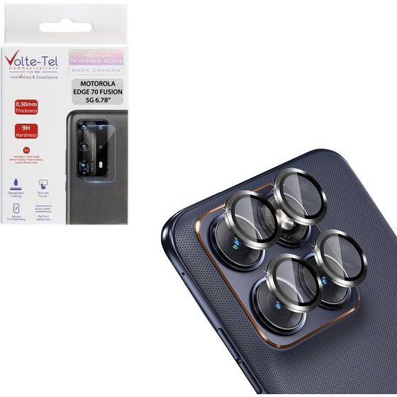 Volte-Tel Camera Glass Cover Motorola Edge 70 Fusion 5G 6.78in 9H 0.33MM Easy Application BLACK - (5205308421730)