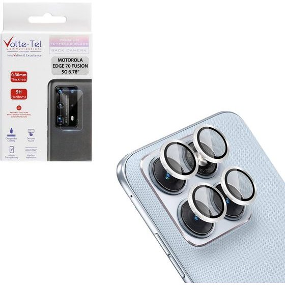 Volte-Tel Camera Glass Cover Motorola Edge 70 Fusion 5G 6.78in 9H 0.33MM Easy Application SILVER - (5205308421747)