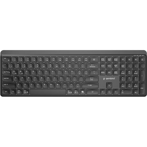 Gembird Dual-Mode pro-Business Slim Wireless keyboard, 2.4G+BT, Us Layout - (KB-WPS-03)