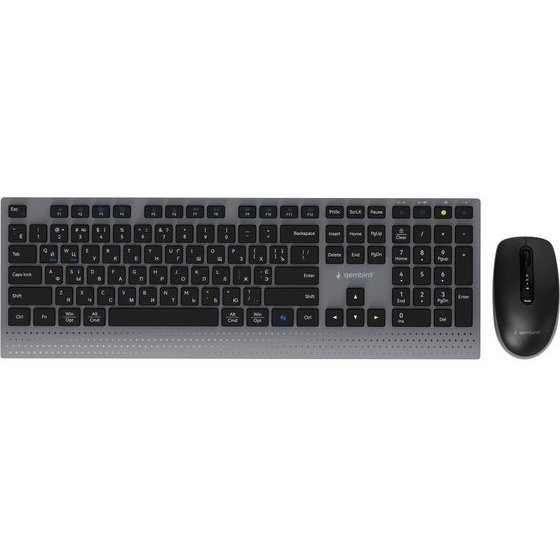 Gembird Dual-Mode Slim Wireless Desktop set, 2.4G+BT, Ru Layout - (KBS-WPS-02-CYRL)