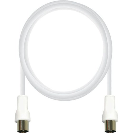 Vivanco Antenna Cable 3m Coax PLUG-Socket 75 Db White - (VVANX30MFW)