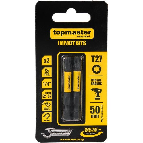 Top Master ���� ����������� Impact Torx �� ������� TX27 50mm ���������� 2���. - (338739)