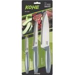 KOHE Set Of 3 knives, Mixed Colours In Blister Pack - (KAHK-301)