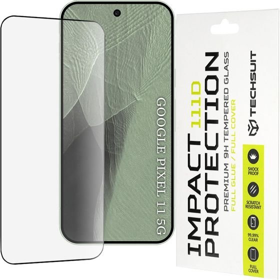 Techsuit - 111D Full Cover / Full Glue Glass - Google Pixel 11 / Pixel 11 Pro - Black